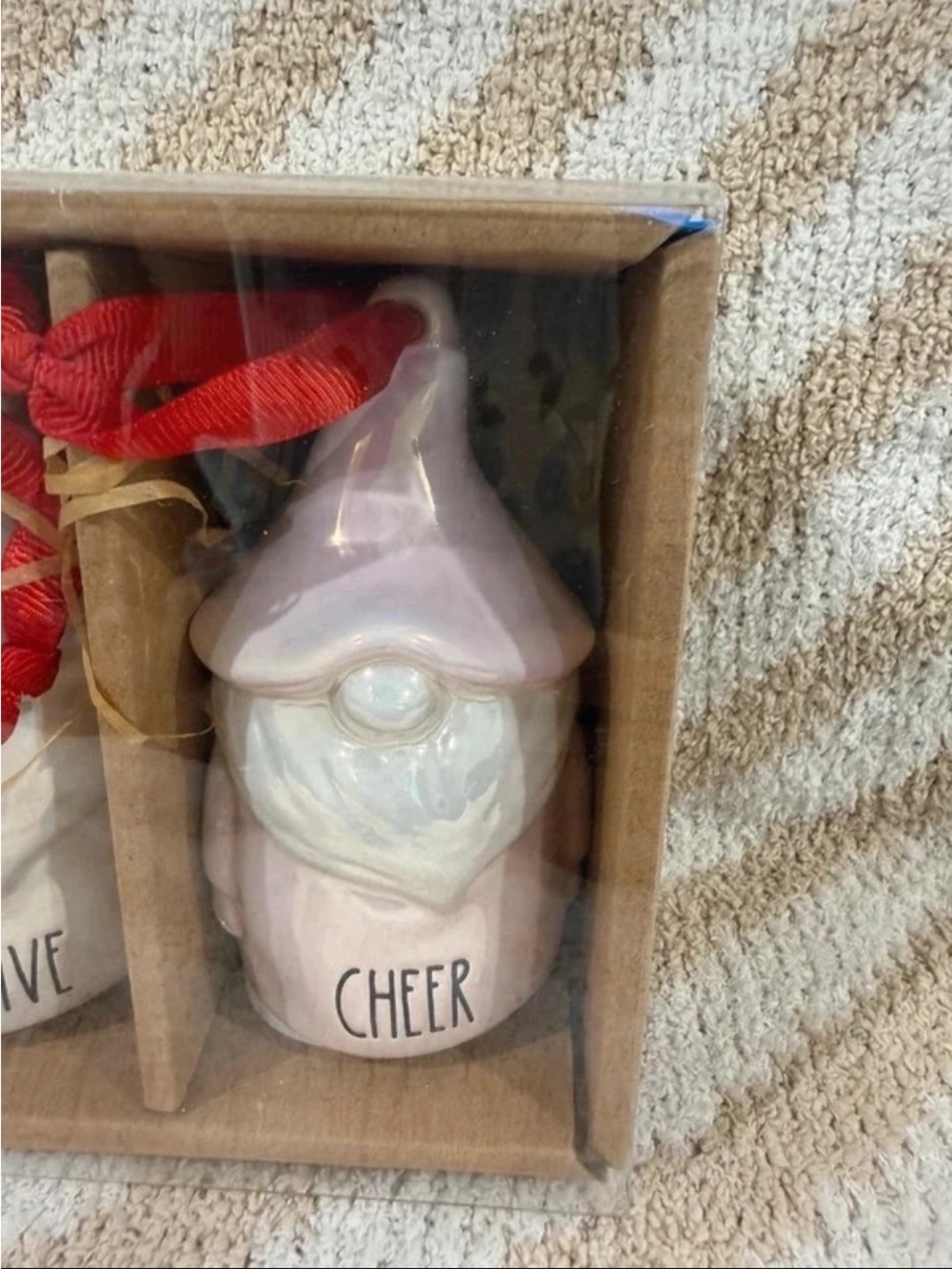 Rae Dunn Pastel Gnome Ornaments in Blue, White, and Pink - Picture 4 of 5